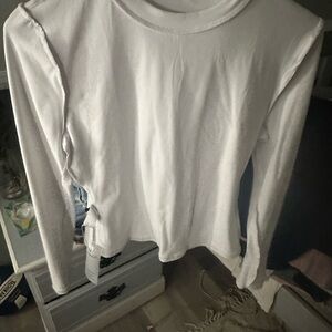SHEIN White Long Sleeve Sweatshirt